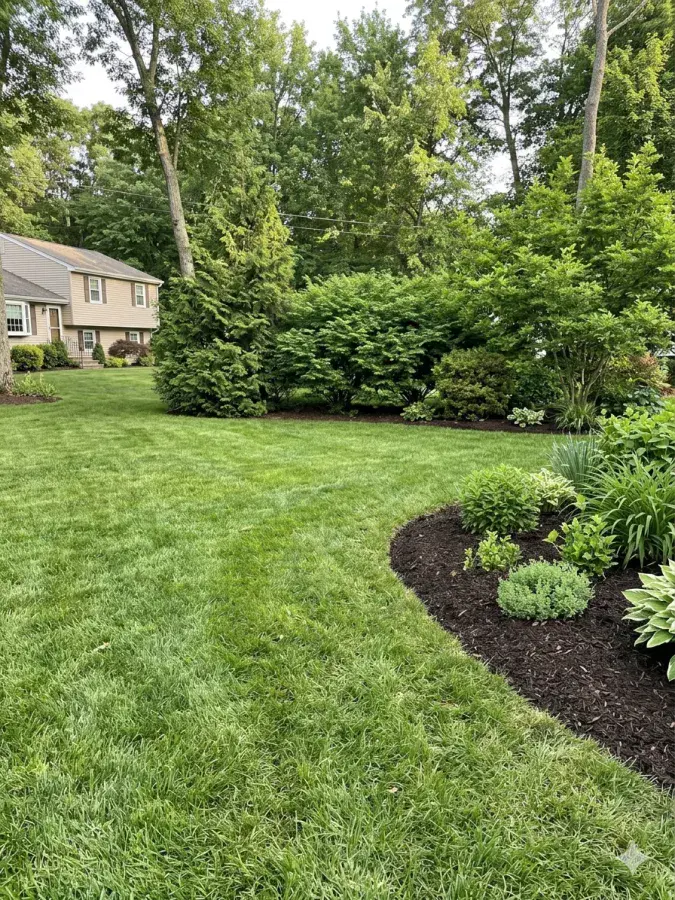 Fresh mulch beds